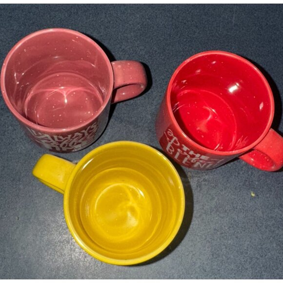 Set Of 3 Mini Ceramic Coffee Mugs With Fun Quotes 6 oz - Picture 2 of 5